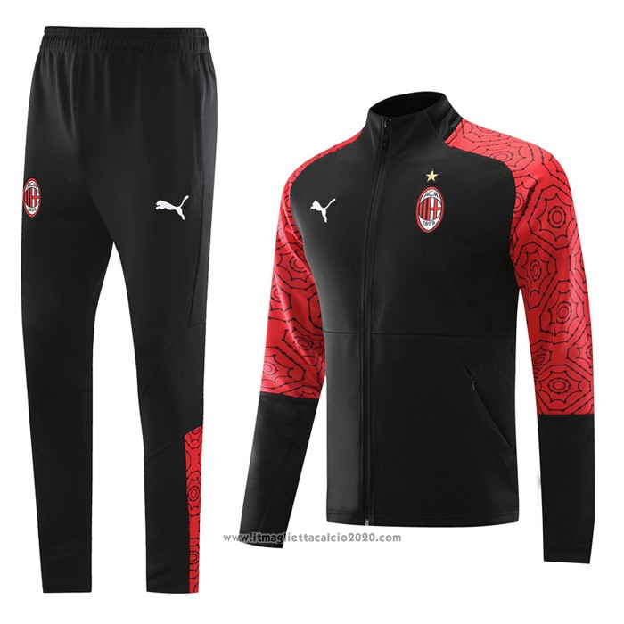Tuta da Track Giacca Milan 2020 2021 Nero e Rosso